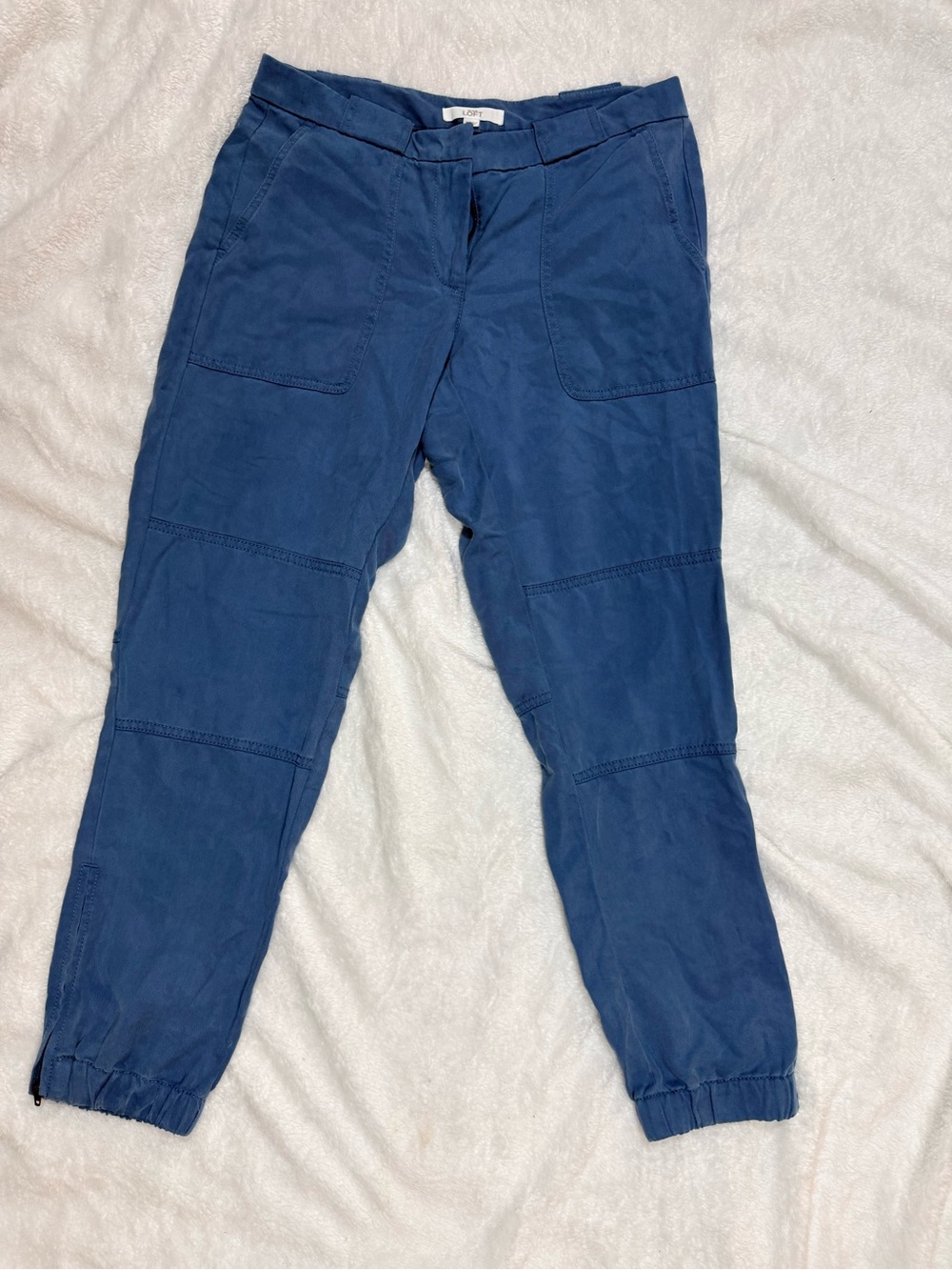 LOFT Royal Blue Utility Jogger Pants - Picture 2 of 6